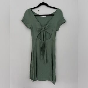 Dark sage green flowy dress